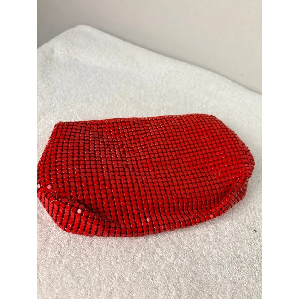 Sparkly Red Mesh Evening Clutch Purse Bag Evening Party